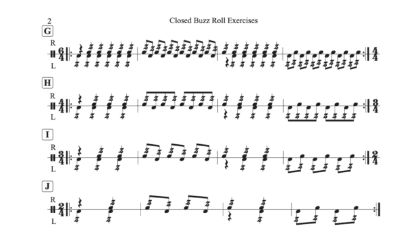 Developing Closed Buzz Roll Exercises Page 2
