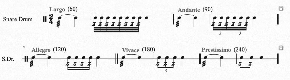Snare Drum Roll Underlying Pulse Example
